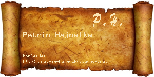 Petrin Hajnalka névjegykártya
