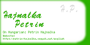 hajnalka petrin business card